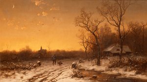 Winter Landscape at Sunset